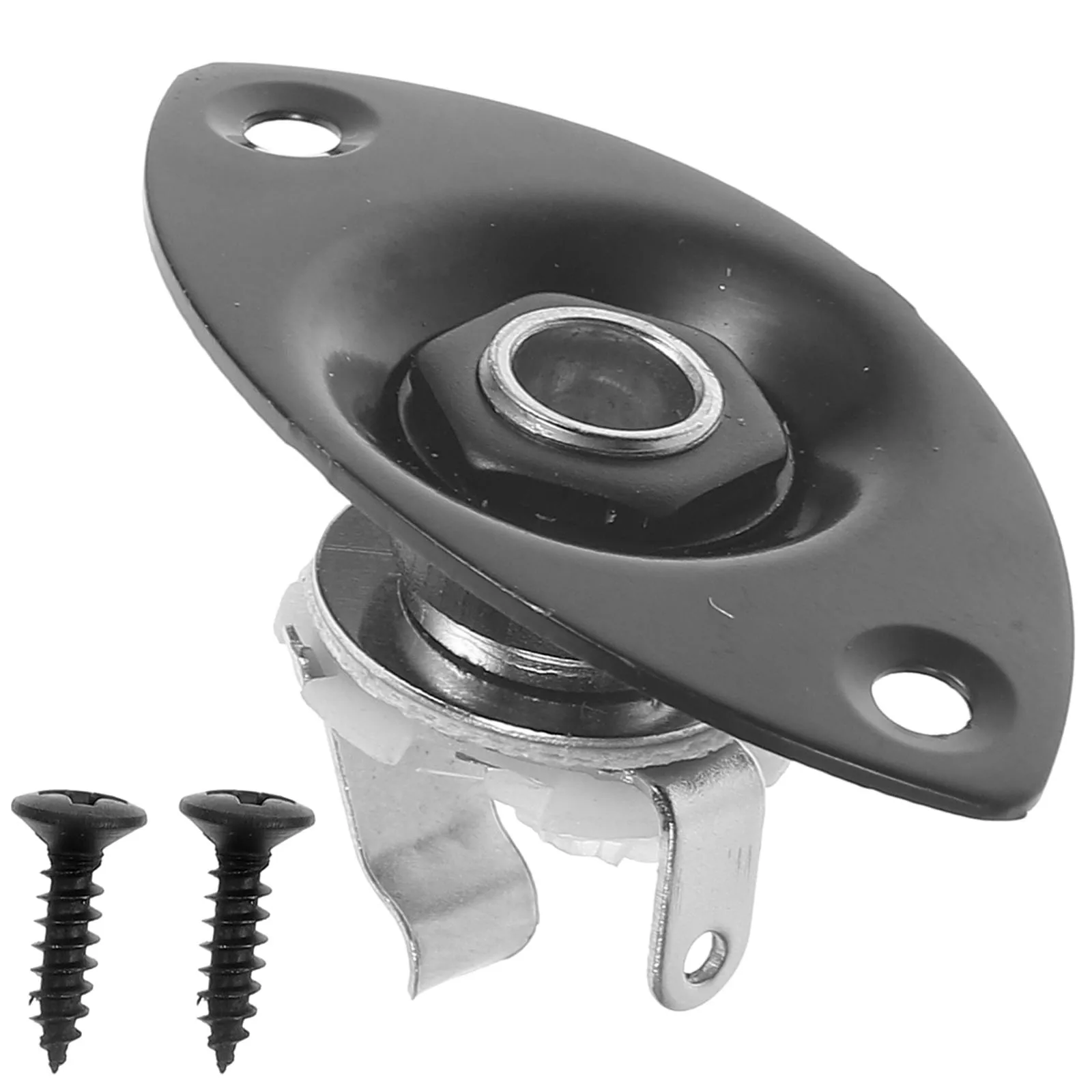 

1 set Guitar Jack Plates Black Metal Socket Electric Guitars Bass Replacement Durable Wear Resistance Easy Installation Musical
