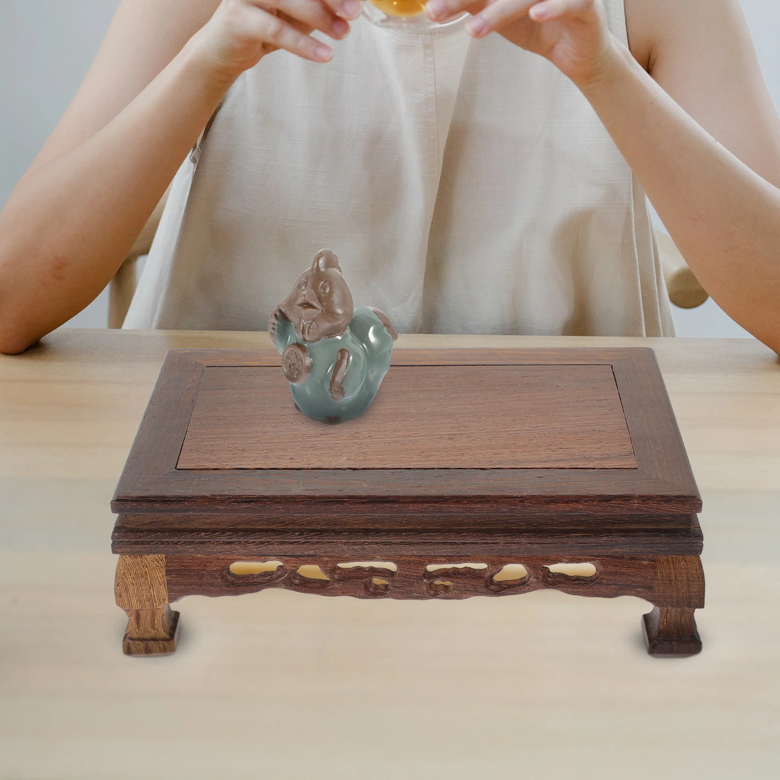 

1Pcs Display Base Exquisite Wooden Stand for Set Decorative Craft Holder Display Base