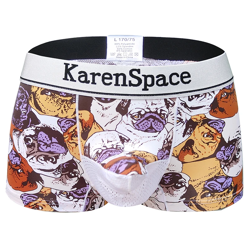 Men's Underwear Long Elephant Nose Boxers Ice Silk Lingerie Panties Mesh Breathable Shorts