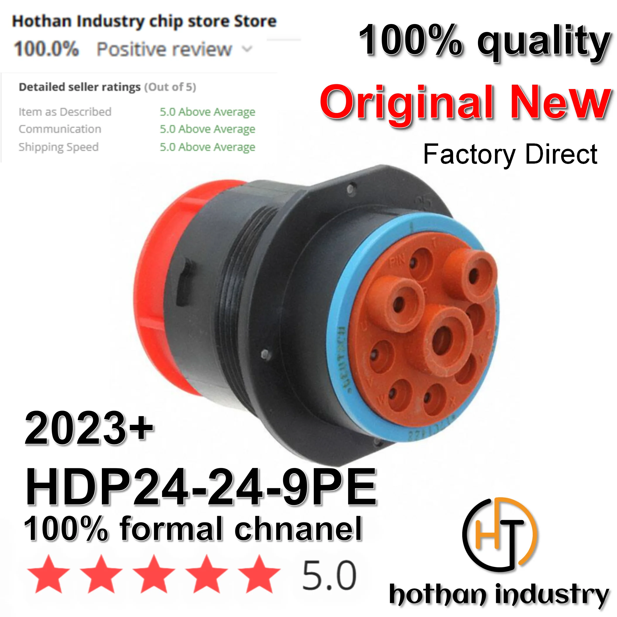 (1 Stuks) 100% Nieuwe HDP24-24-9PE 9 Pin Originele Usa Deutsch Mannelijke Zwarte Connector Plug Hdp Serie Holtes