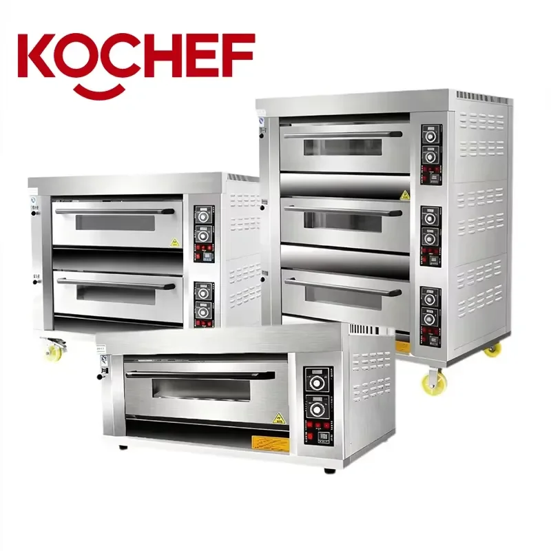 2026 Industrial Commercial Baking Equipment Pizza Oven Built in Timer Biscuits Nuts Bread Cake Baking Bakery Deck Oven