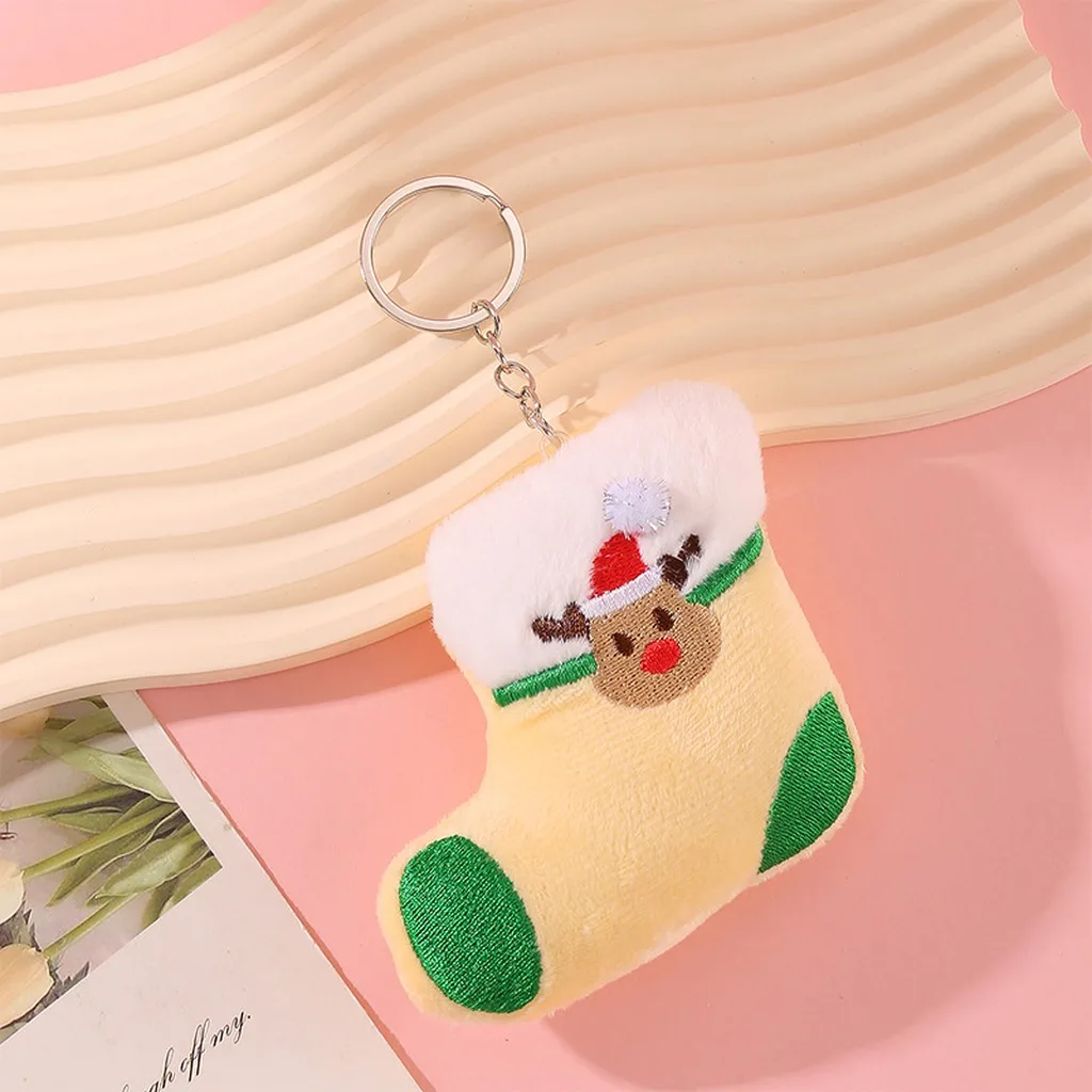 Plush Key Ring Comfortable Key Decoration Pendant Cartoon Keychain Festive Bag Pendant Keychain For Daily Items Bag Decoration