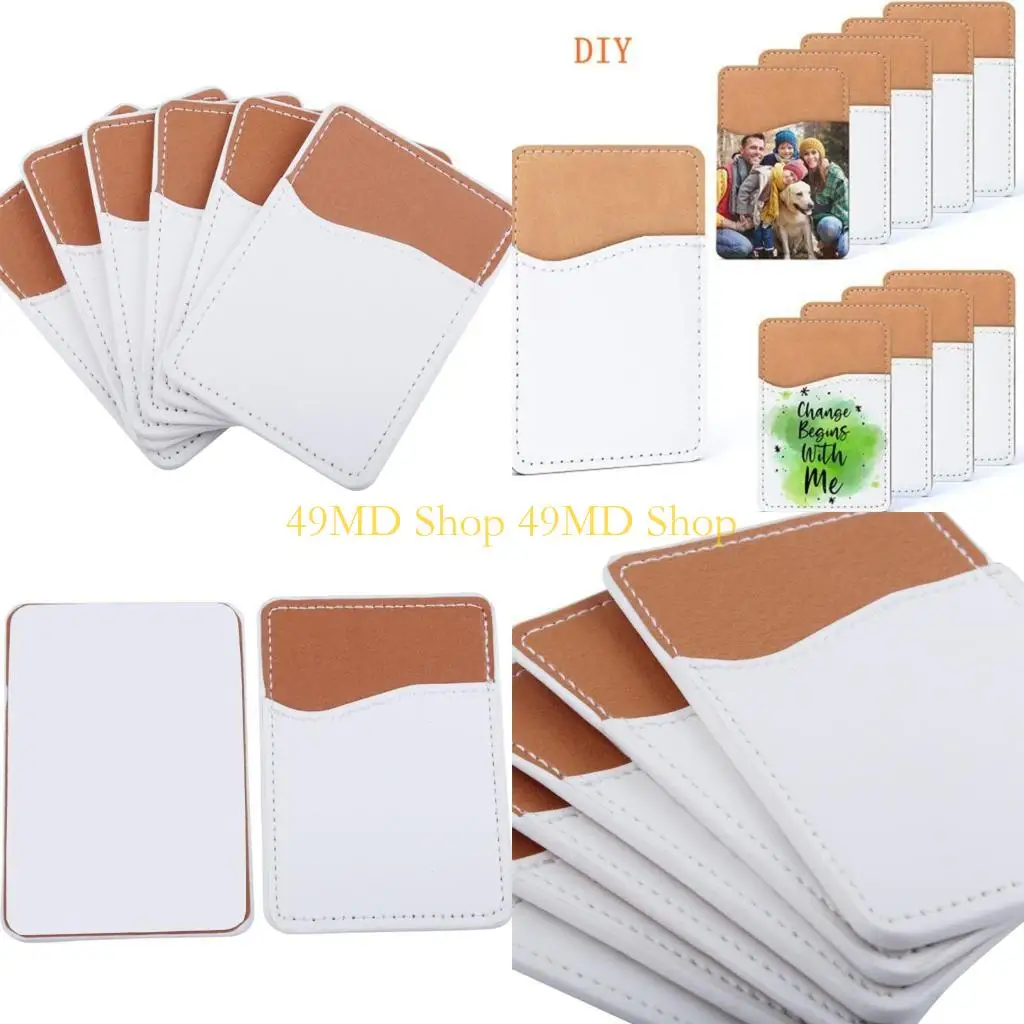 

49MD искусственная кожа карманный держатель для карт сотового телефона с клейкой наклейкой DIY кошелек для кредитных карт для