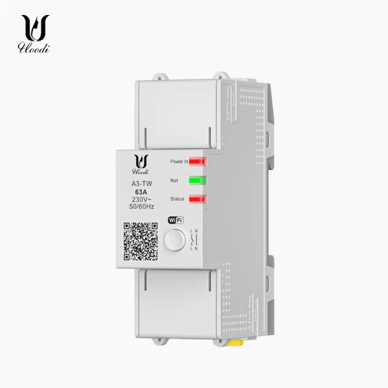 Tuya WiFi Breaker Customized Factory Direct Sales 2P Switch with Metering over and under Voltage