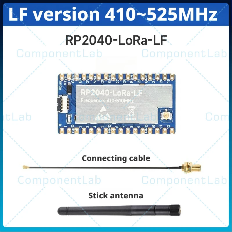 For Waveshare RP2040‑LoRa Development Board SX1262 RF Chip Long Range Communication Module with Antenna LF HF Band