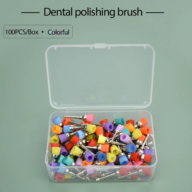 

100 шт., щетка в форме чаши из стоматологического материала, стоматологическая профилактическая щетка, новая нейлоновая щетка для полировки, стоматологическое использование