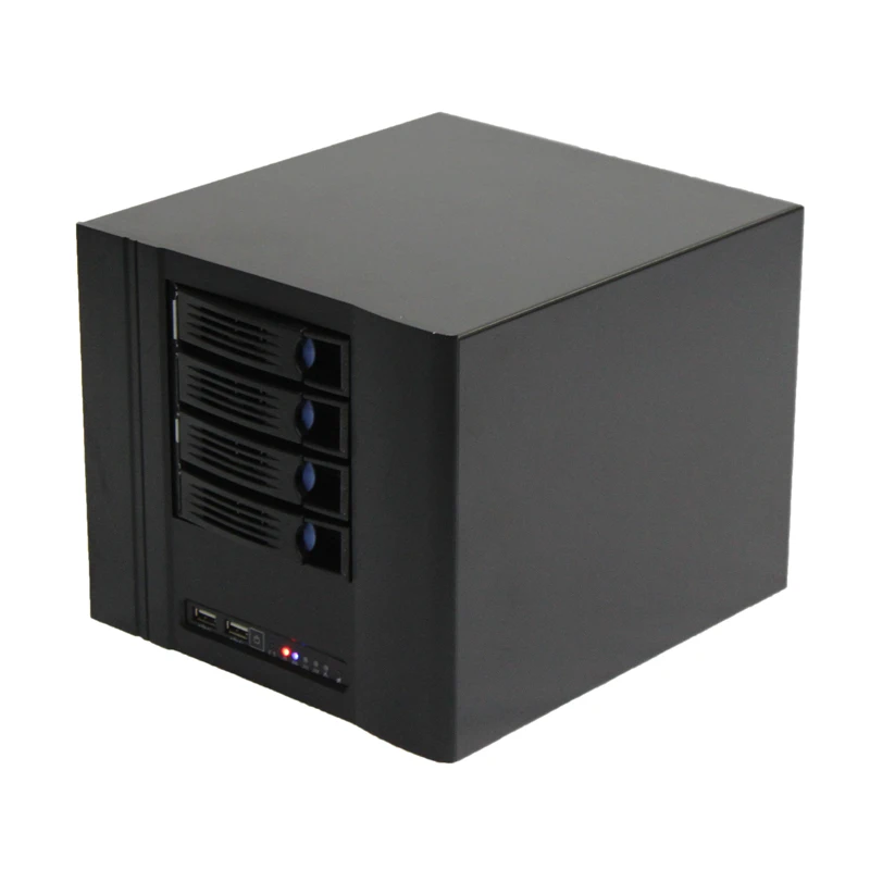 

Mini ITX NAS Case 4 Hot Swappable Hard Drive Locations Home Cffice Desktop Application PC Storage Chassis