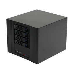 Mini ITX NAS Case 4 Hot Swappable Hard Drive Locations Home Cffice Desktop Application PC Storage Chassis