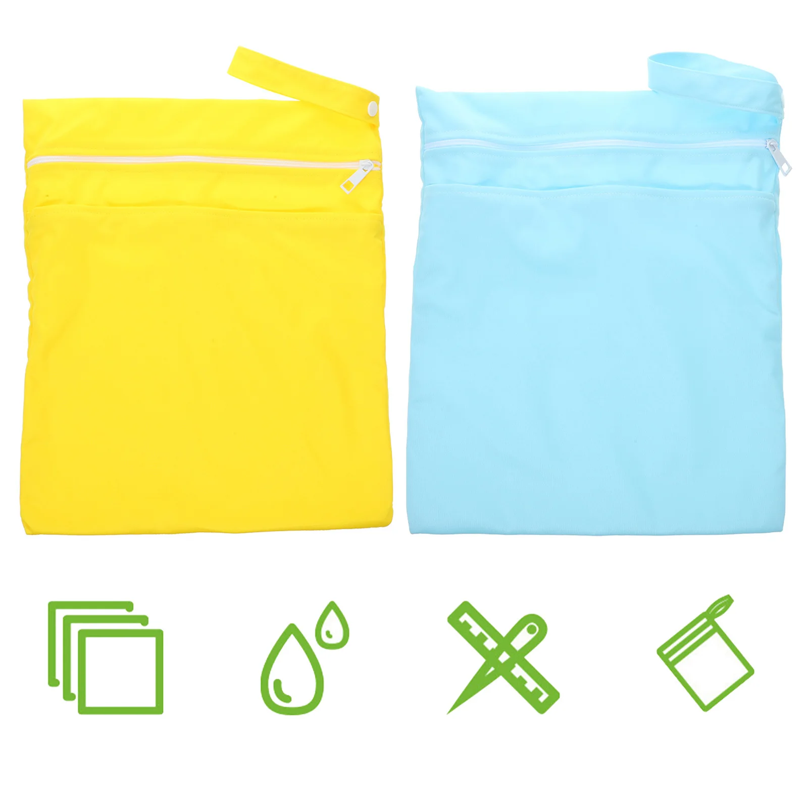 2Pcs Travel Storage Bags Waterproof Multipurpose Wet Bag Large Capacity Zipper Organizer for Swimwear Clothes Towels Shoes