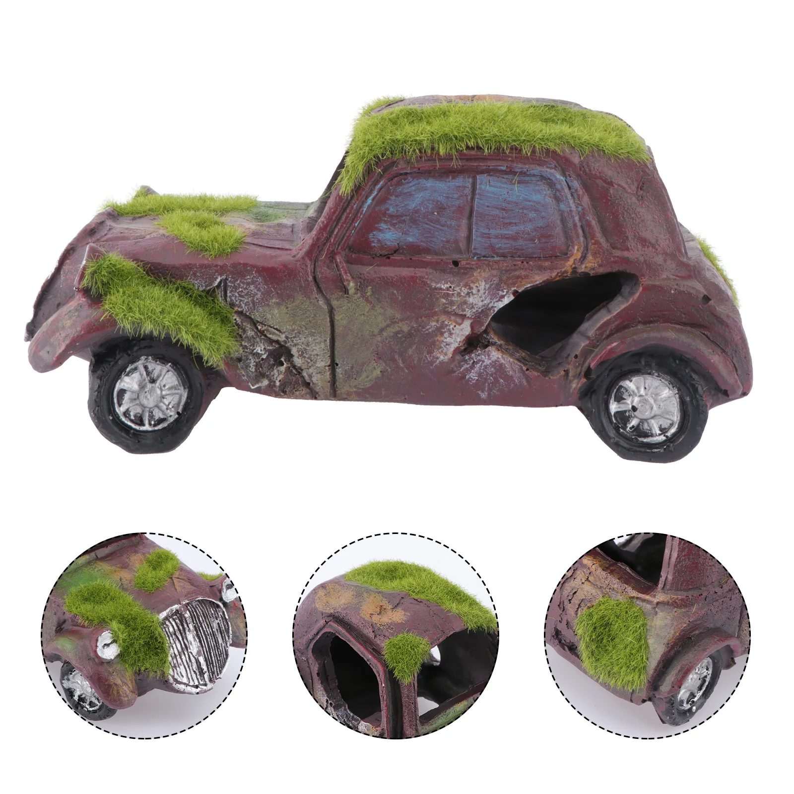 

Natural Environment Feeling Imitation Old Car Aquarium Ornament Eco Friendly Resin Material Creative Attractive Design Fish Tank