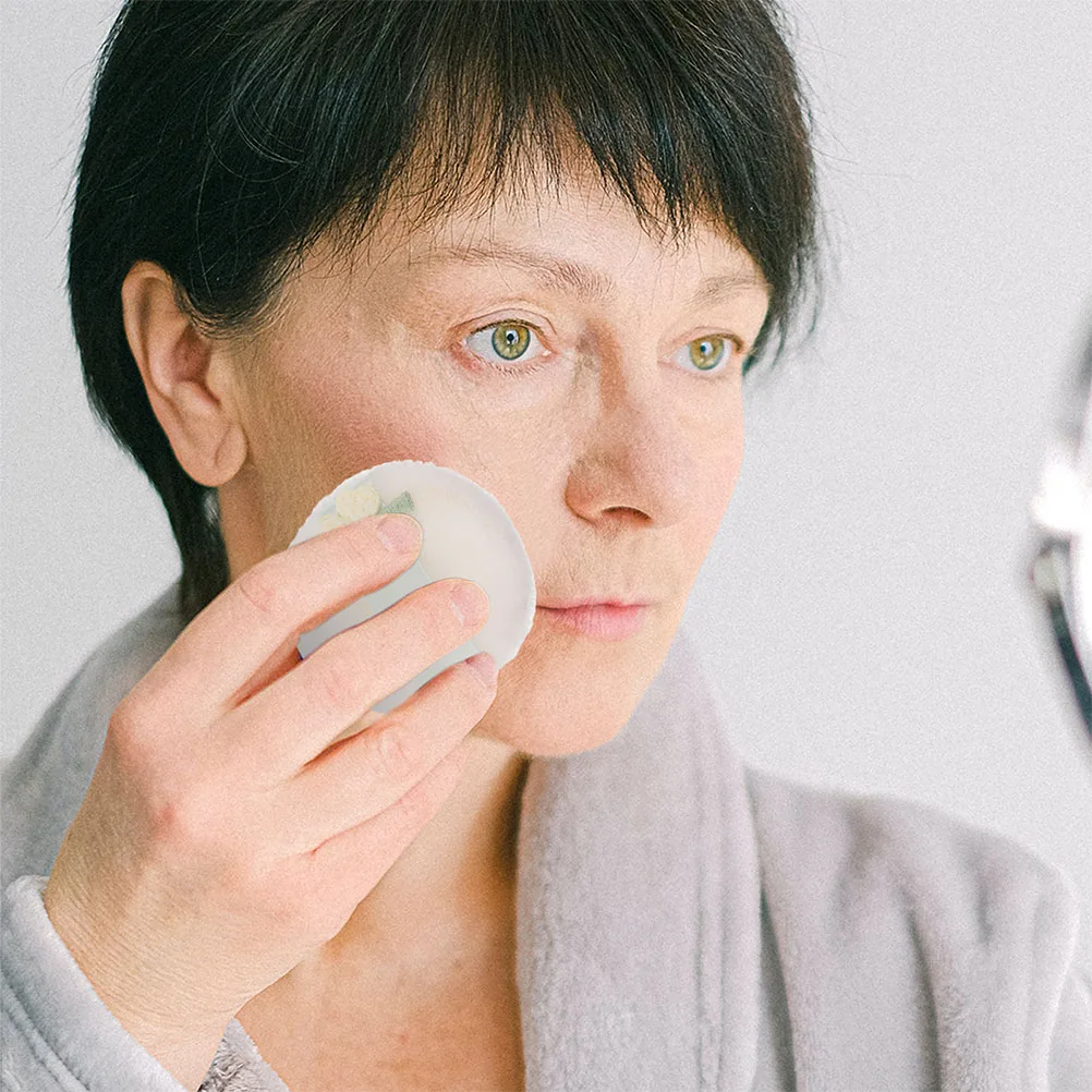 3 uds polvo suave maquillaje cara Puff lavable reutilizable para aplicación de base en polvo suelto diseño bordado compacto Puff Pads