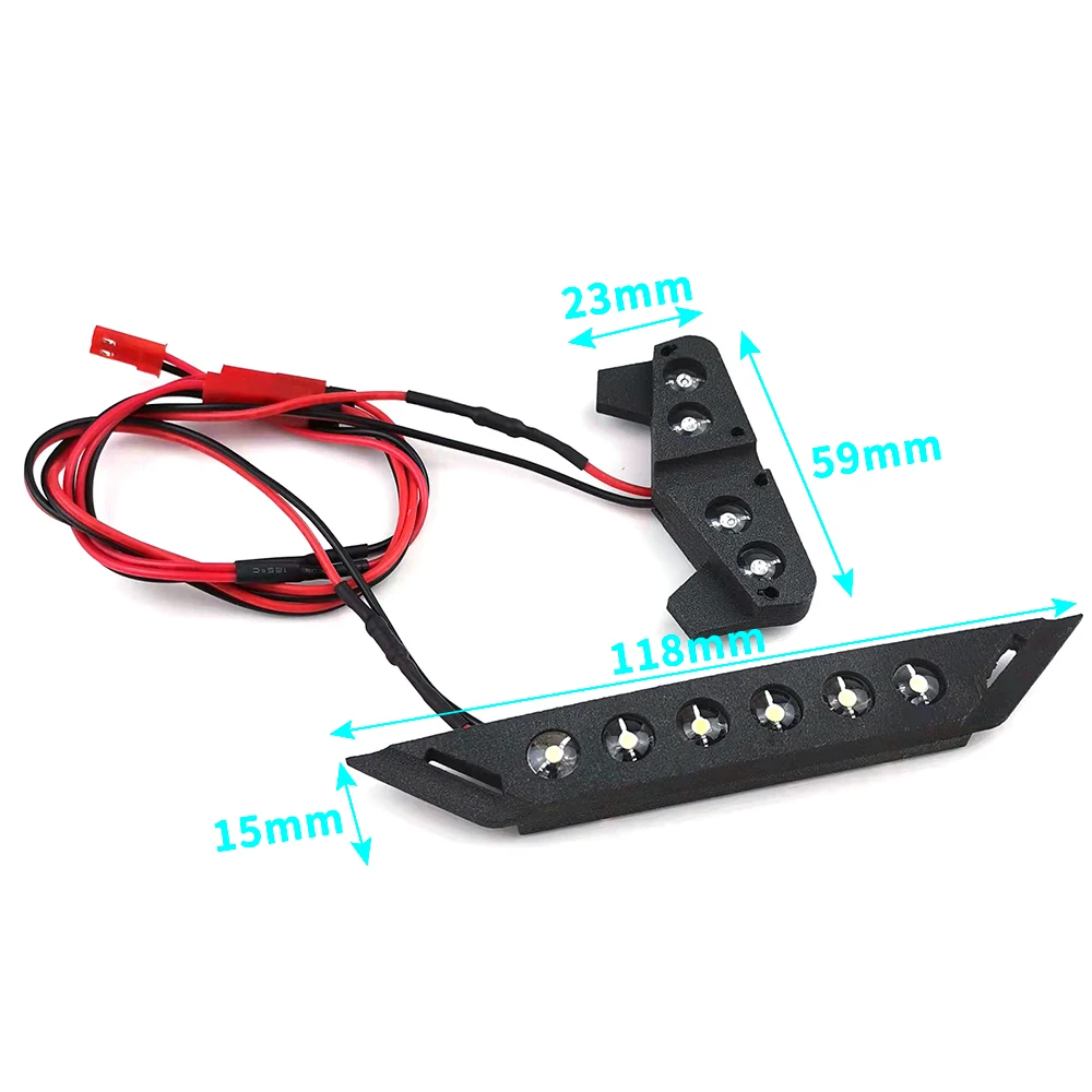 AXSPEED Front and Rear LED Lights Spotlight Lamp Bar DC 6-8.4v for 1/10 4x4 2wd VXL, XL-5 SLASH RC Car Upgrade Parts