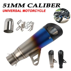 Tubo silenziatore di scarico moto modificato universale calibro 51mm per tubo di scarico Scooter Dirt Bike ATV Ninja400 650 R3 250SR