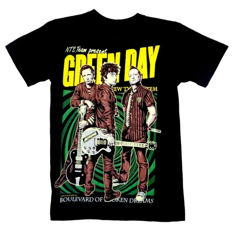 Green Day Green Day Band Album American Retro Trend Brand Punk Men's and Women's T-Shirts Casual Cotton Short Sleeves