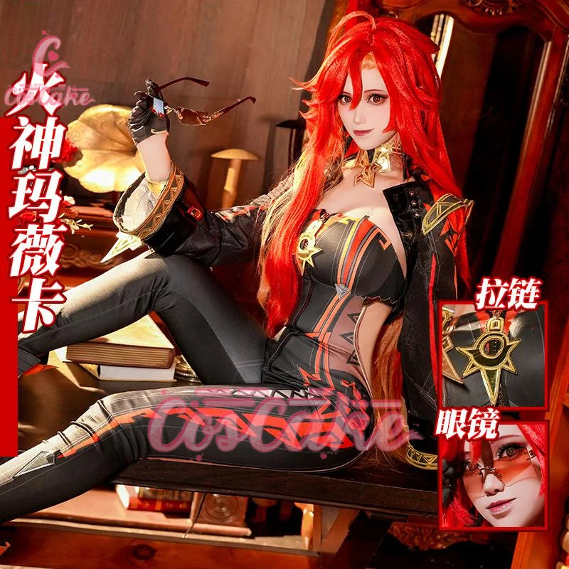 

Mavuika Cosplay Costume Game Genshin Impact Uniform Halloween Carnival Party Christmas Play Role Clothes Clothing for Women