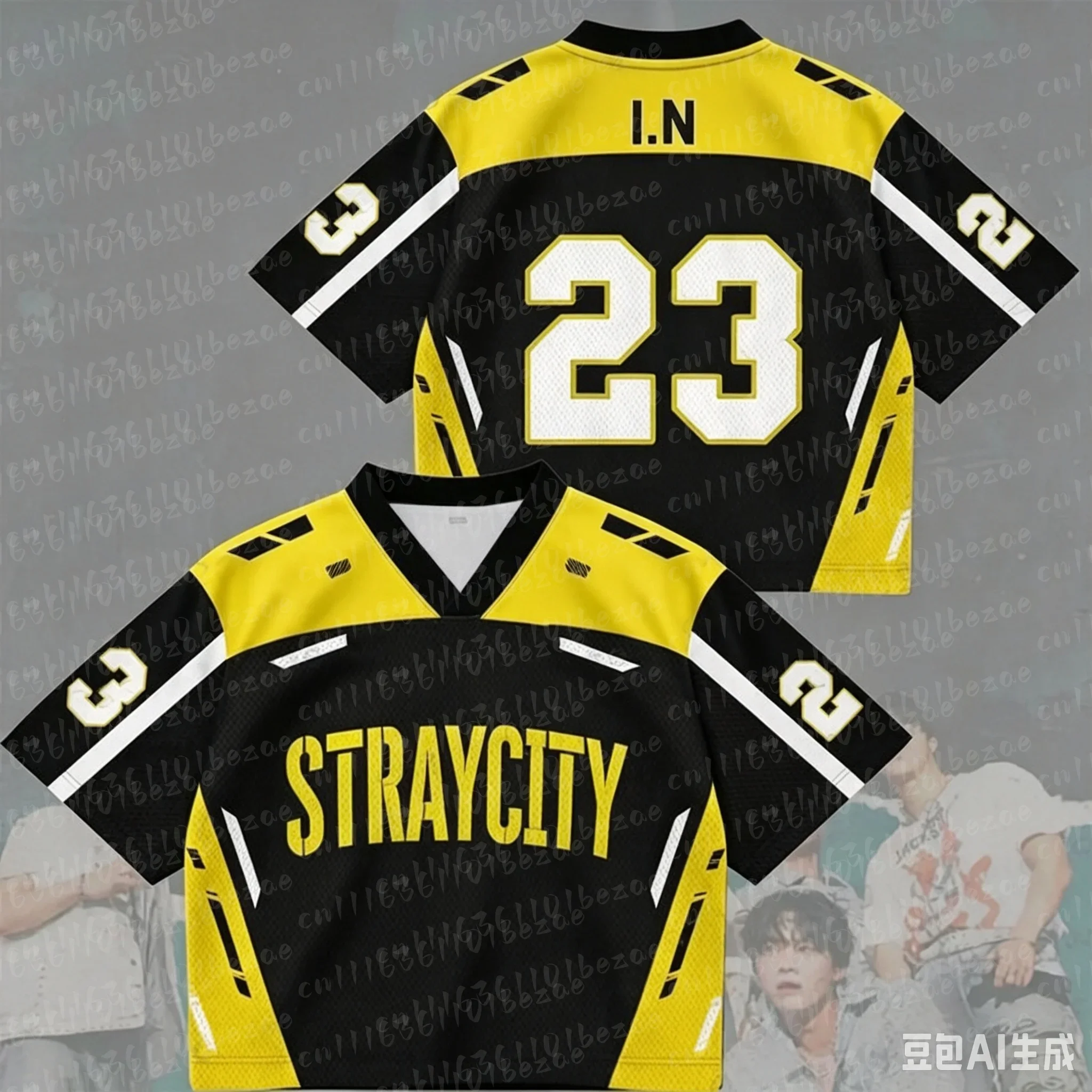 Straycity 2026 World Tour Jersey Fan-Geschenk V-Ausschnitt Modischer Street-Style Kurzarm Felix Lässiges Dünnes Unisex T-Shirt – Detail 9