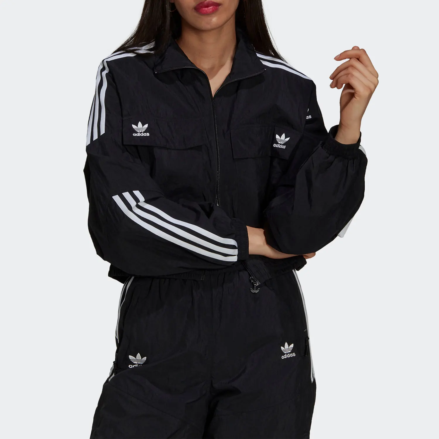 

Женская повседневная спортивная куртка Adidas Originals Authentic Trefoil Logo с воротником-стойкой H22875