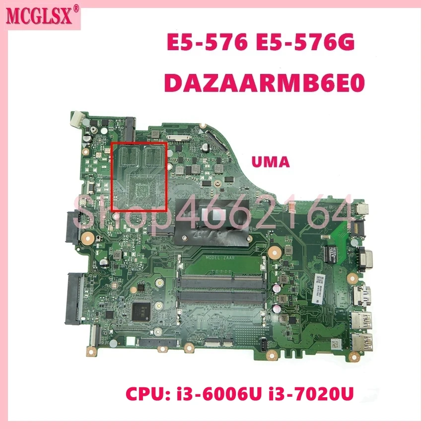 Imagem -02 - Placa-mãe Portátil para Acer Aspire E5576g E5-576 Notebook Mainboard Testado ok Cpu Uma V2g Cpu i3 i5 i7 Gpu Dazaarmb6e0