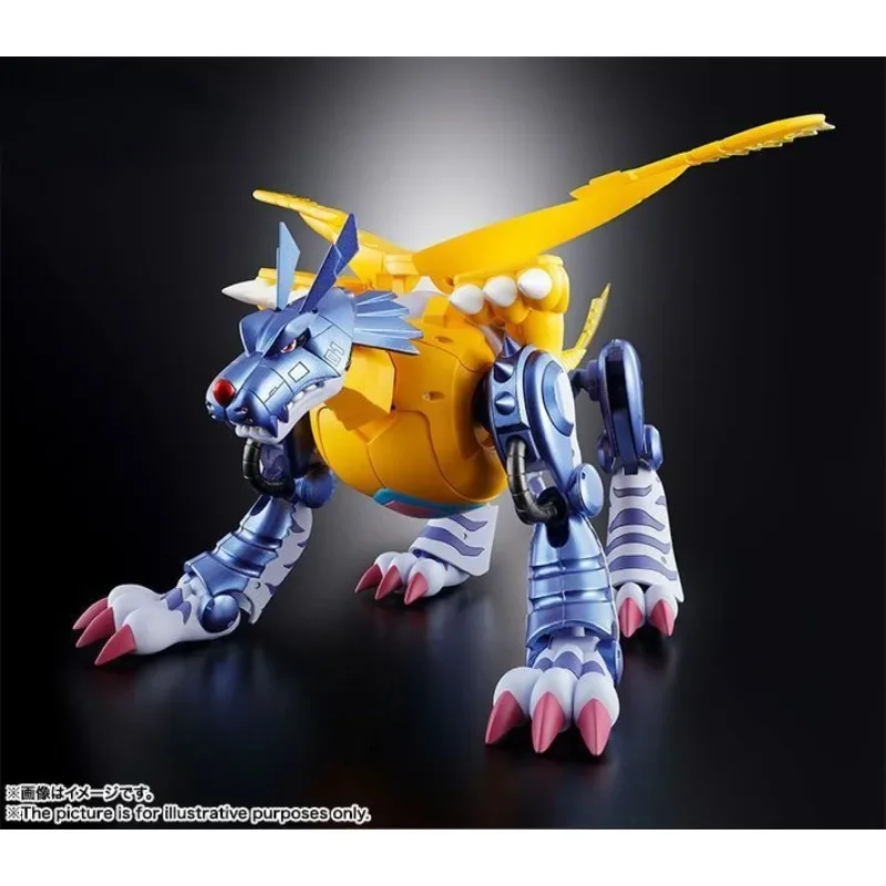 Bandai Genuine Digimon Adventure Anime Figure Metal Garurumon Action Figure Toys for Boys Girls Christmas Gift Collectible Model