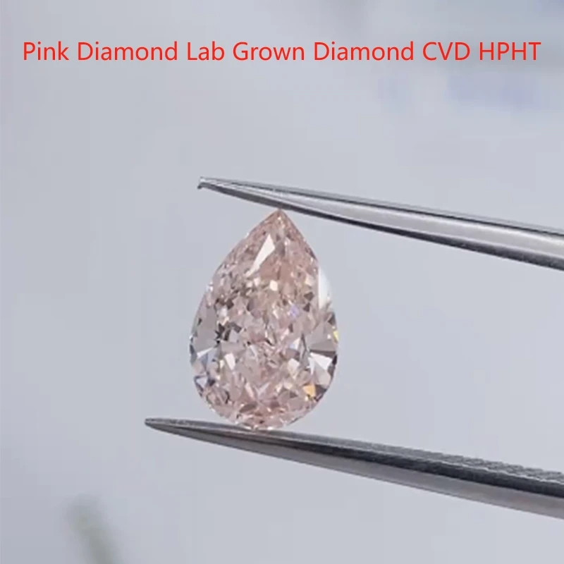 AEAW IGI 1ct Pink CVD HPHT Lab Grown Diamond Loose Diamond Pear Cut  VS-VVS Clarity Diamond For Jewelry