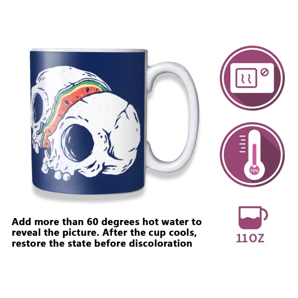 Sweet To The Bone Creativity Change Color Chang mug Ceramic mug Hot Coffee Cup Breakfast Cup Mug Friend Gift