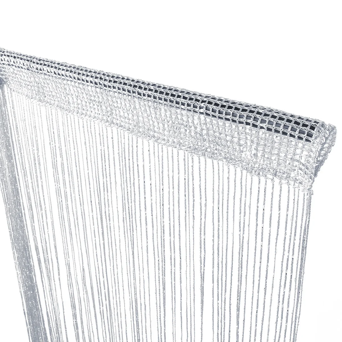 

1pc 2M x 1M Door String Curtain Panel Wall Window Room Divider Tassel Curtain for Home Decoration (Silver)