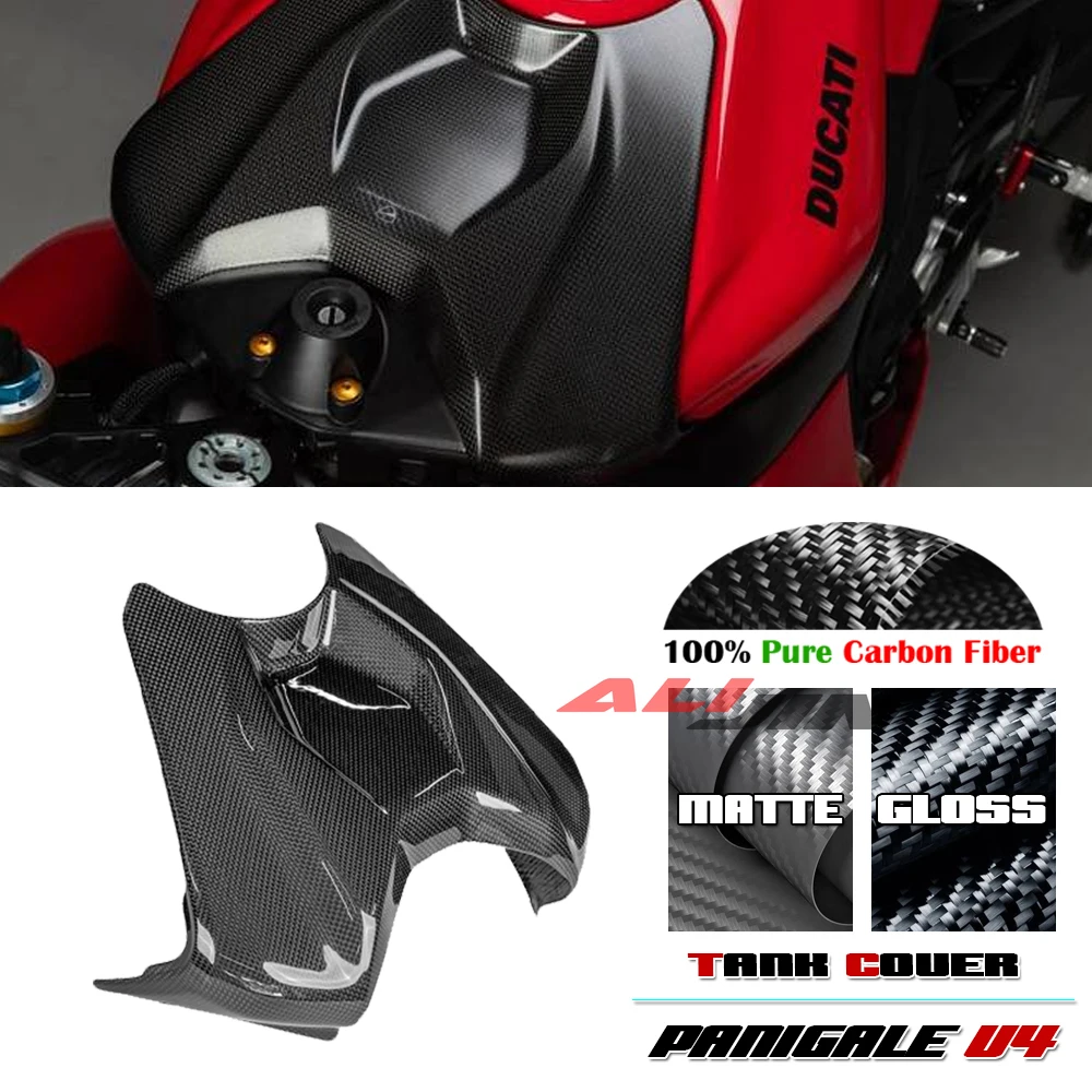 

Motorcycle 100% Real Carbon Fiber Fuel Tank Cover For DUCATI Panigale V4 V4S 2025 Front Gas Protector Fairing Cowl Matte Gloss