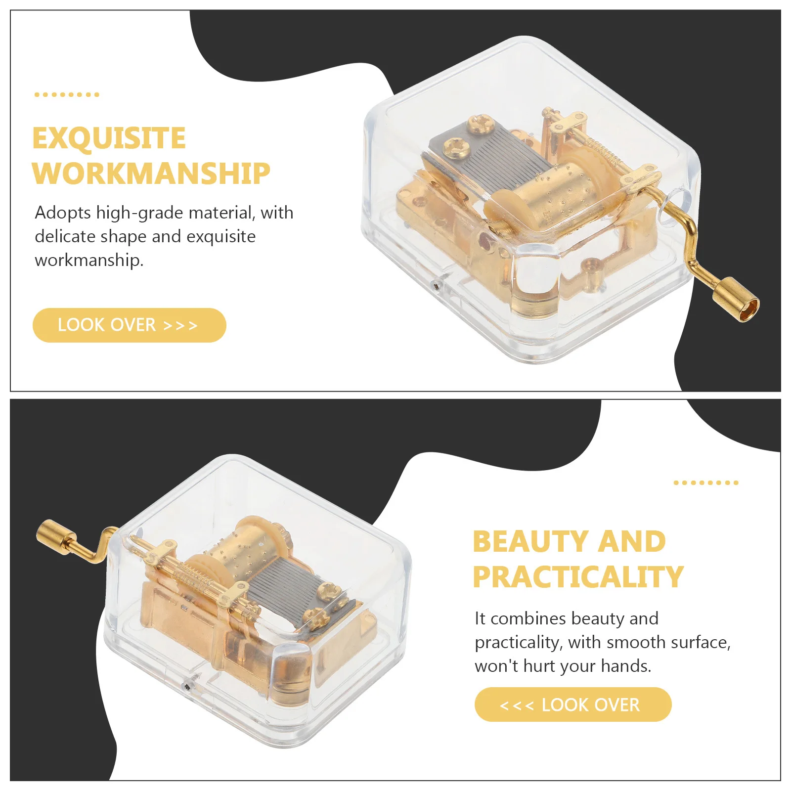 

1Pcs Exquisite Manual Music Box High-Grade DIY Mechanism Clear Sound Spiritual Relaxation Retro Desktop Adornment Birthday Gift