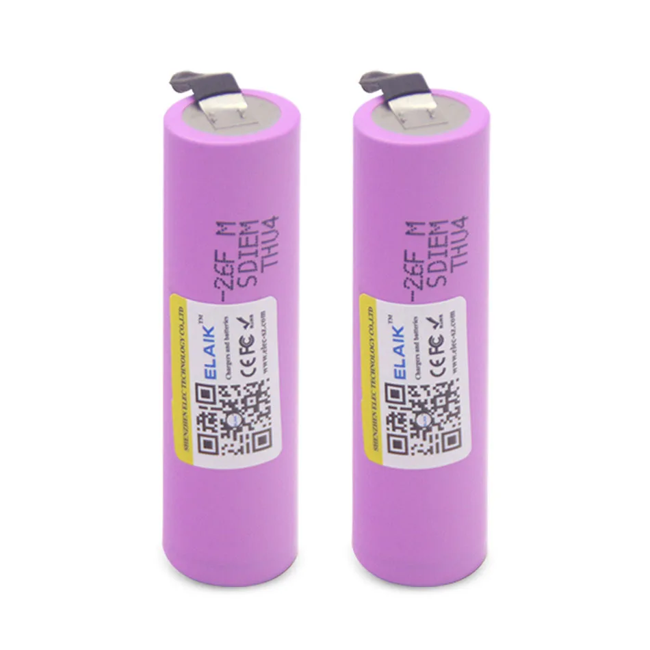 Bateria Teleaudio, DIY Nickel Blatt, Energia Móvel, Lâmpada Resistente, ICR 1865026fm, 18650, 2600 mAh, 3,6 V, 4Pcs