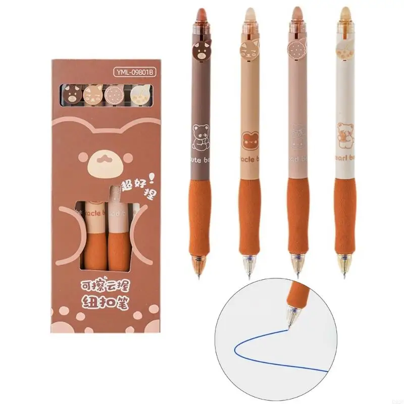 4x Coffee Bear Gel Pen Erasable Neutral Pen 0.5mm Pen Erasable Pen