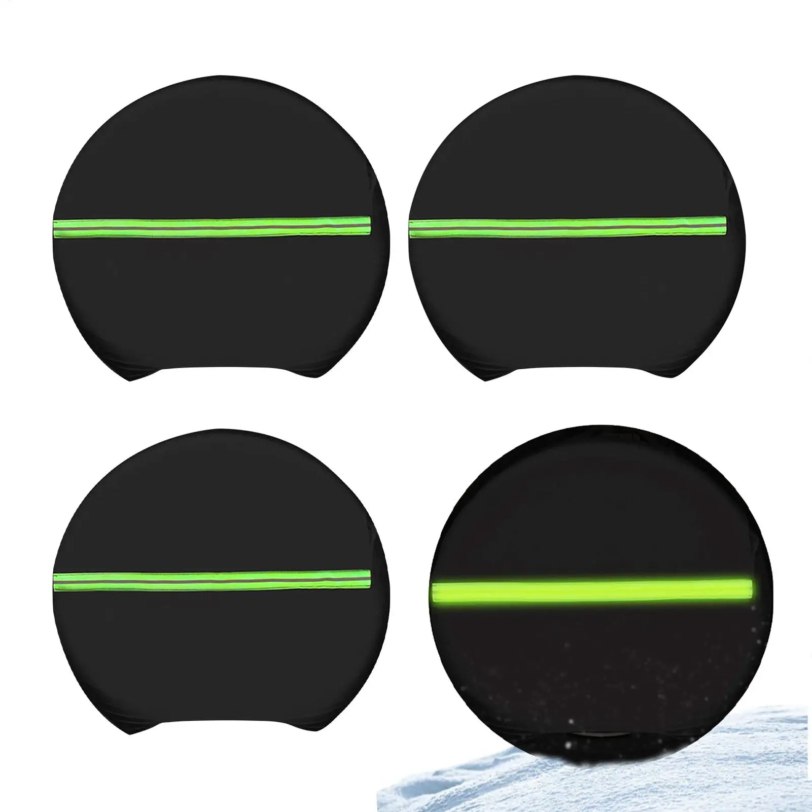 Car Tire Cover 4 Pieces Tire Protector Cover Reflective Car Accessories Sun Rain Snow Dust Protection Bag for Vehicles Trucks