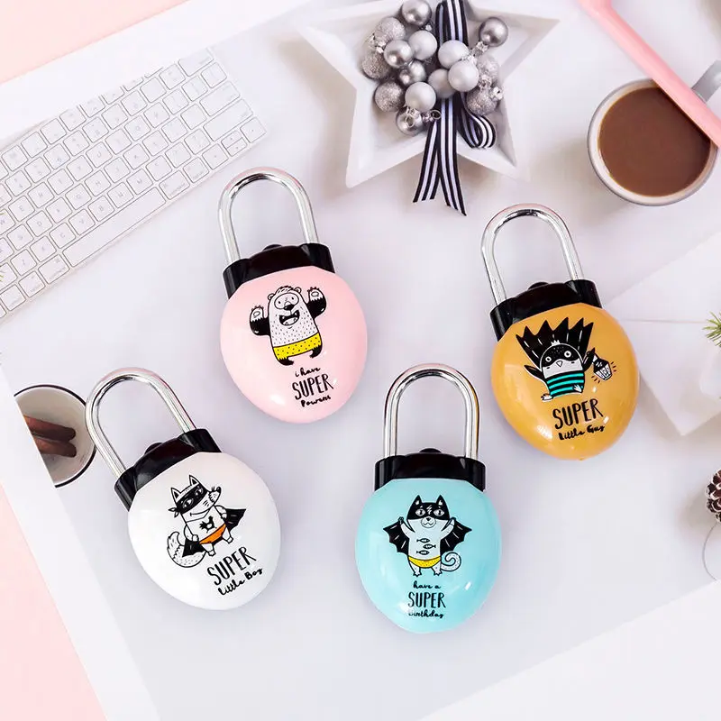 Explosion password lock small padlock cabinet lock cute cartoon backpack luggage Mini padlock student dormitory