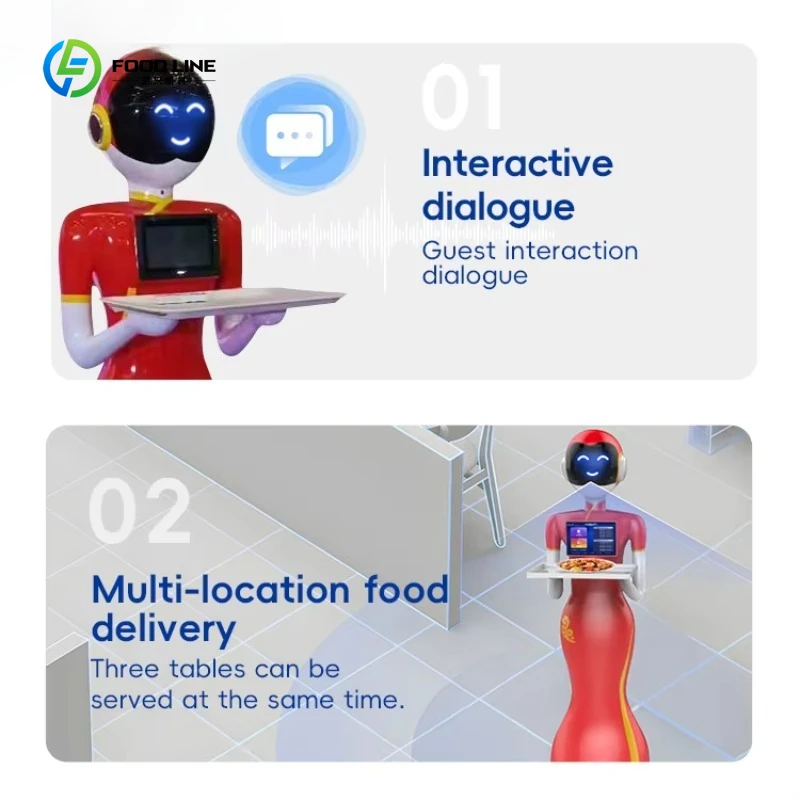 عالية الجودة التوصيل التجاري روبوت مطعم الاستقبال النادل لتقديم الطعام مقطورة الوجبات المتنقلة #4