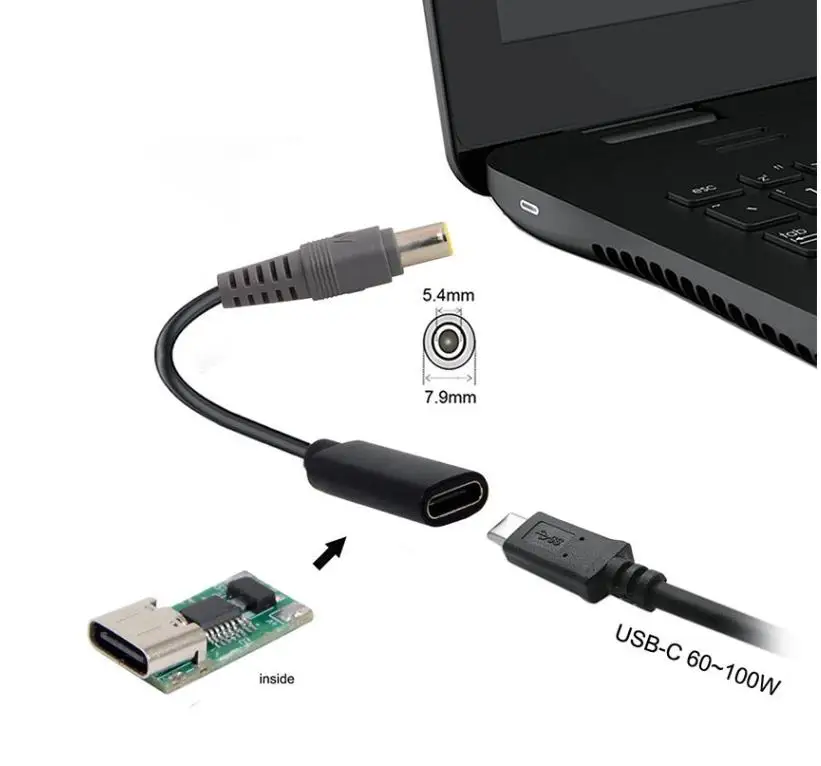 Tipo C PD Power Adapter Converter, DC cabo de conector, Cordfor Asus, HP, Dell, Toshiba, Laptop, 65W, USB 3.1, Laptop