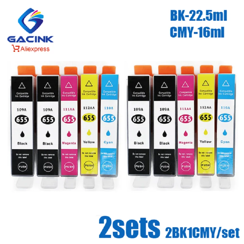 GACINK Compatible 655 655XL Ink Cartridge Replacement For HP655 Deskjet 3525 5525 4615 4625 4525 6520 6525 6625 Printer