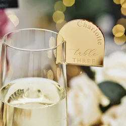 20/50/100Pcs Personalized Engraved Wedding Drink Tags Acrylic Drink Markers Drink Charms Toasting Tags Baby Shower Decor 4.5cm