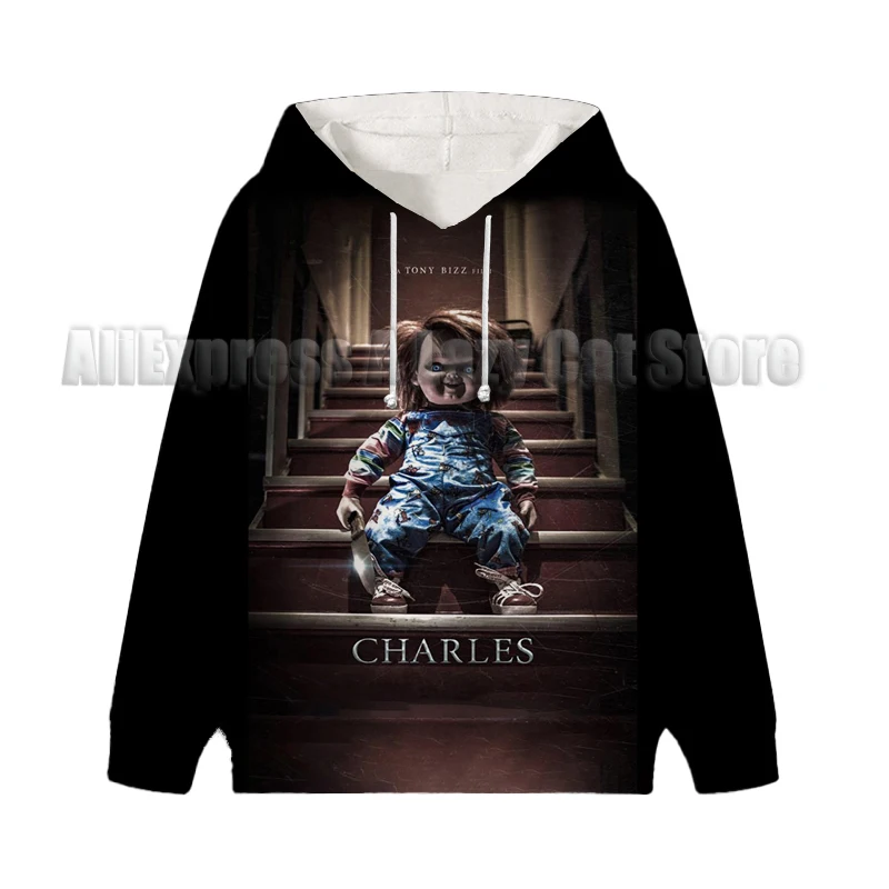 เสื้อฮู้ด chucky สำหรับเด็กหญิงเด็กชายเด็ก, เสื้อลำลองสำหรับฤดูใบไม้ผลิและใบไม้ร่วงเสื้อสวมหัวเสื้อคอยาวกลมใส่ได้ทั้งชายและหญิงการ์ตูนน่ารักสำหรับเด็กวัยหัดเดิน