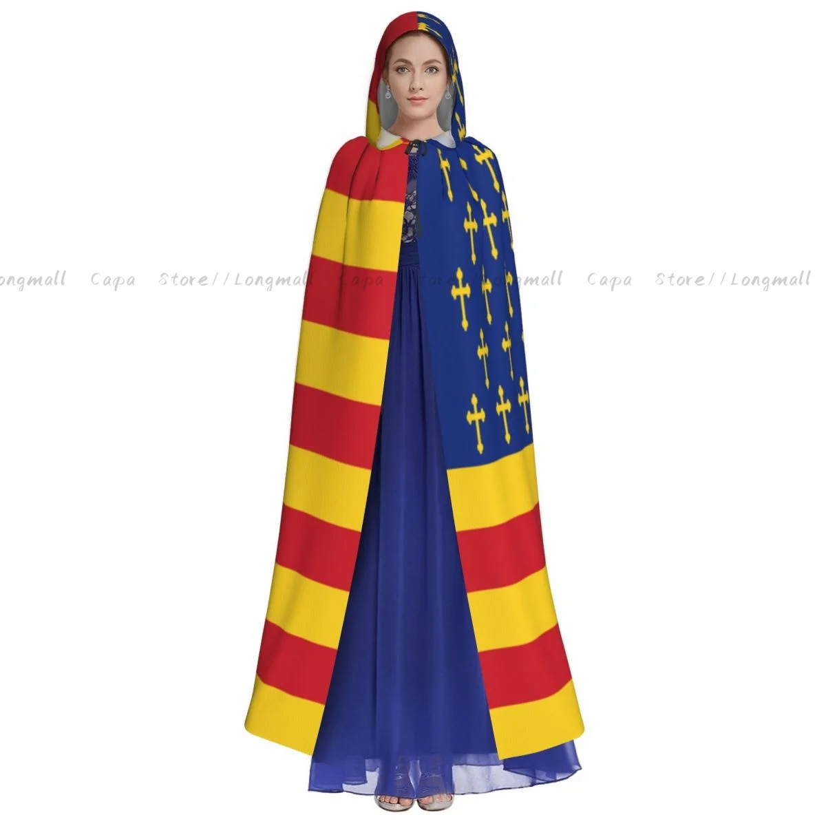 Witch Cloak Flag Of The Orthodox Christian Republic Of Romania Halloween Cosplay Costume Unisex Adult Cloak Retro Ages Cape