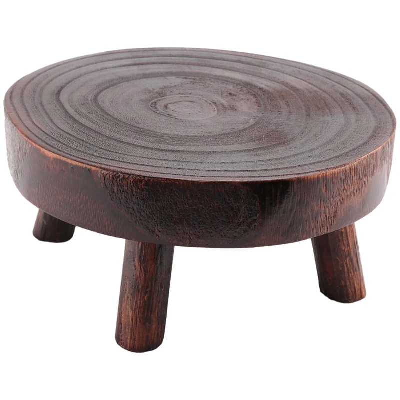 

AA50-2Pcs 8IN Round Plant Stand Plant Solid Wood Stand Wood-Flower Pot Supports Plant For Indoor Outdoor Home