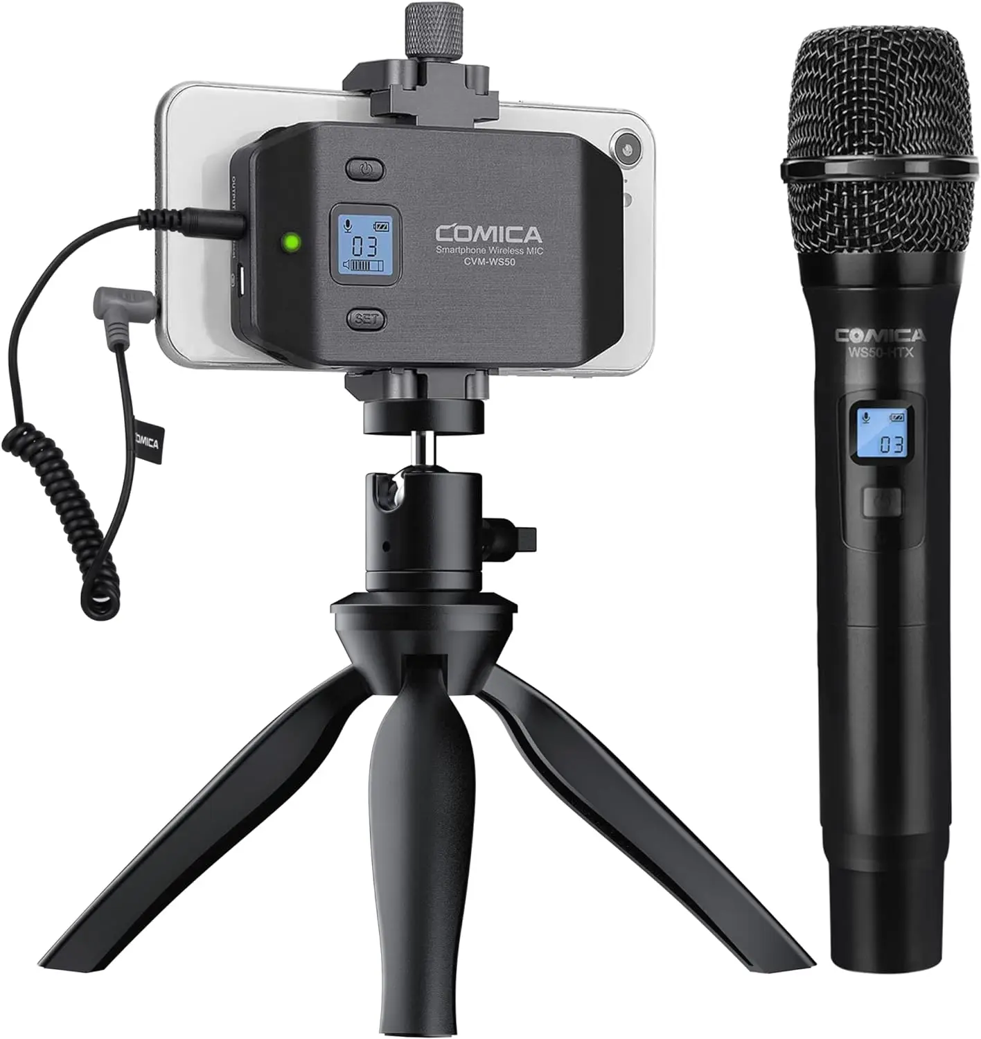 

Comica CVM-WS50(H) Handheld Microphone for Professional Recording Mic for Sing Video Vlog YouTube TikTok Livestream