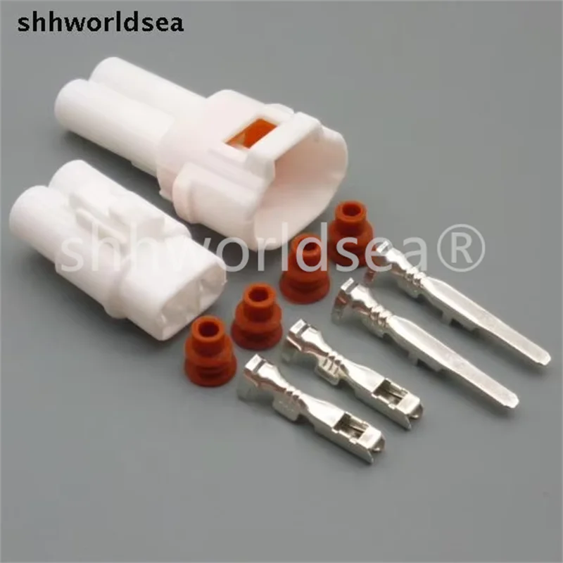 Shhworldsea 2 Pin 2.0mm  2 Pin Female Male White Auto Connector Waterproof Automotive Plug Motorcycle 6180-2181 6187-2171