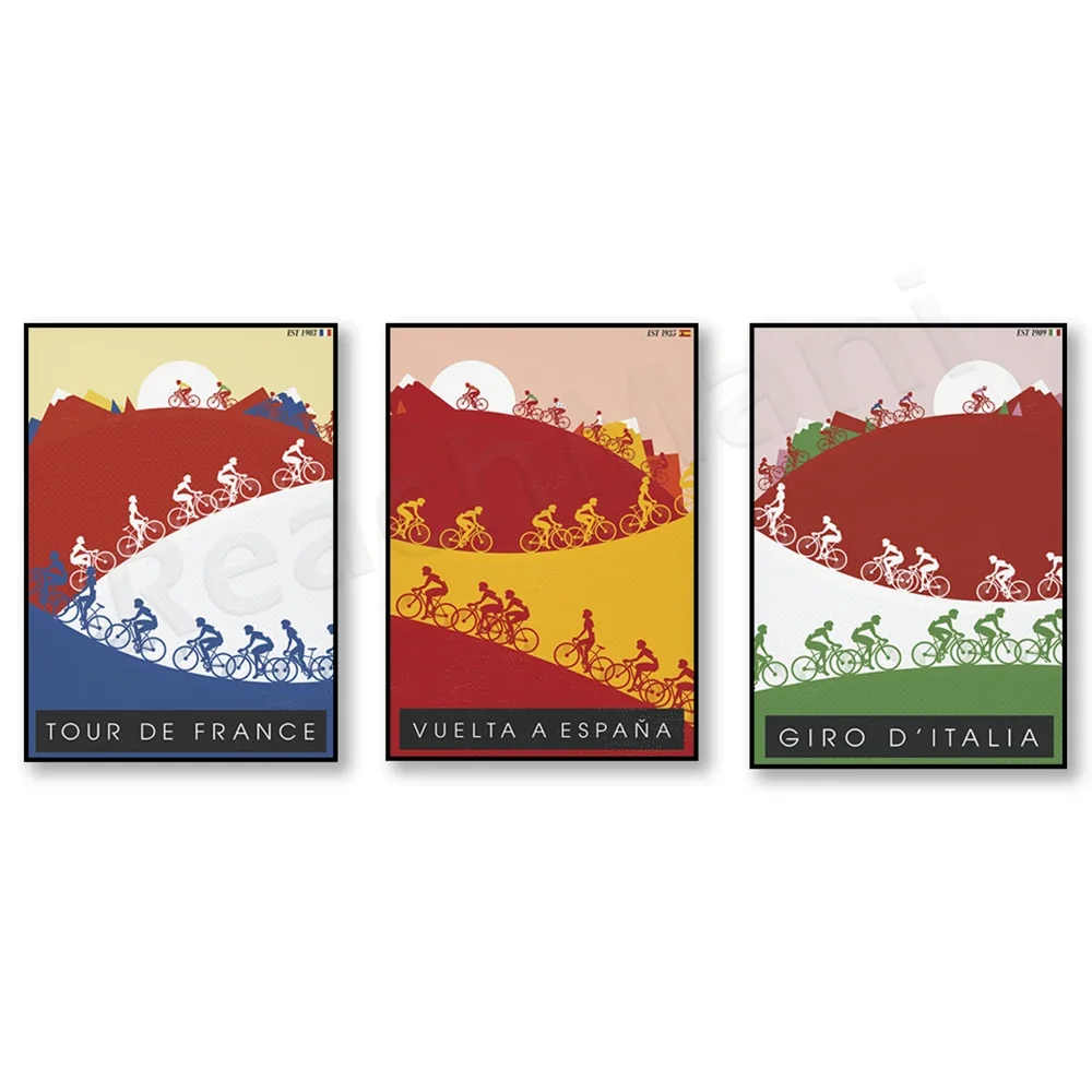 Vintage Cycling in Spain Memorial Event Poster Outdoor Sports Bike Ride Canvas Painting Wall Art Picture
