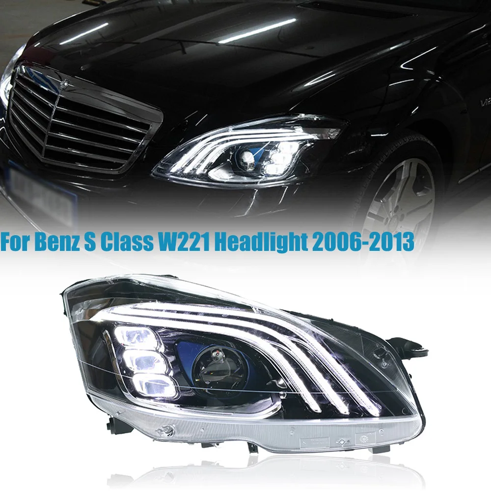 

Автомобильный фонарь для Benz S Class W221, фара 2006-2013, обновленная модифицированная новая DRL, динамический указатель поворота, авто светодиодная фара в сборе