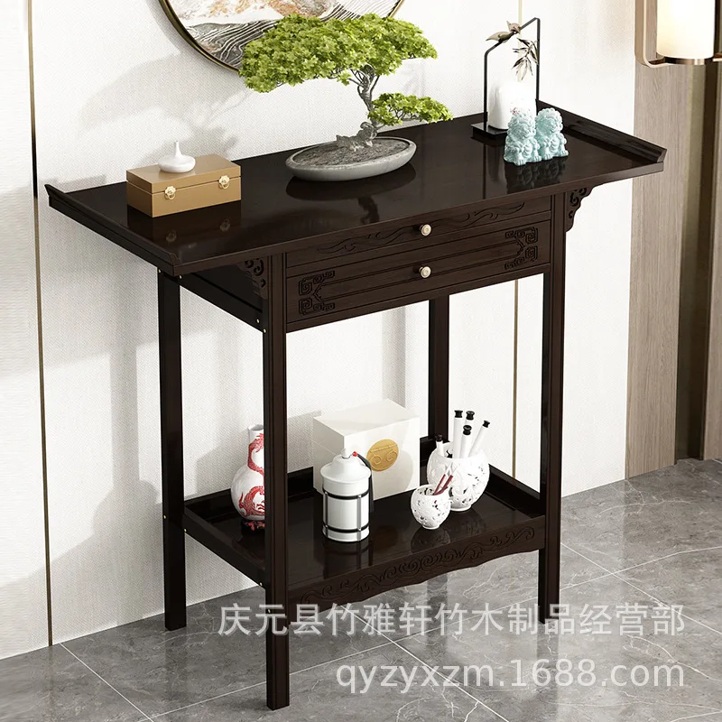 DSA new Chinese-style ultra-narrow entrance table strip case supply table strip several entrance table against  wall entrance