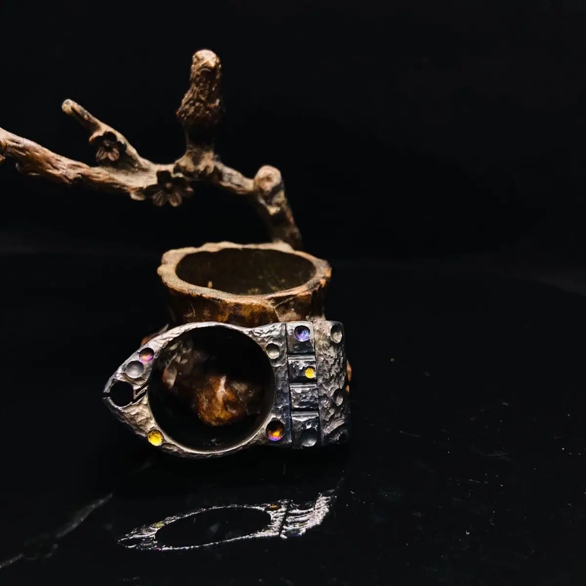 Outdoor Portable EDC Flat Rubber Band Titanium Alloy Quick Insert Frameless Ring Slingshot Tool