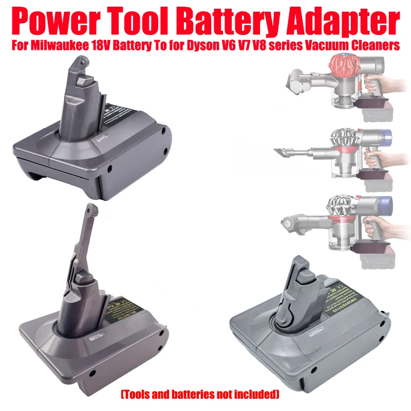 HAKSINKY V6 V7 V8 Battery Adapter for Milwaukee M18 18V Li-ion Battery Convert To for Dyson V6 V7 V8 Series Vacuum Cleaners Use