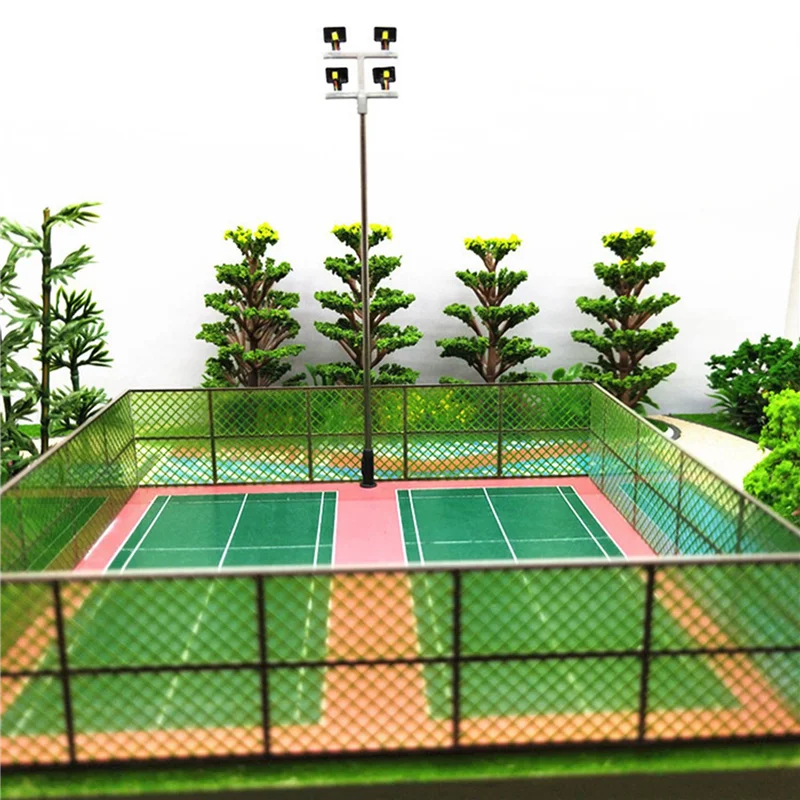 A04F-12 PCS HO Scale Model Lighting Tower,Tower Lights Model Lights Layout Lamppost For Train/Garden/Playground/Stadium
