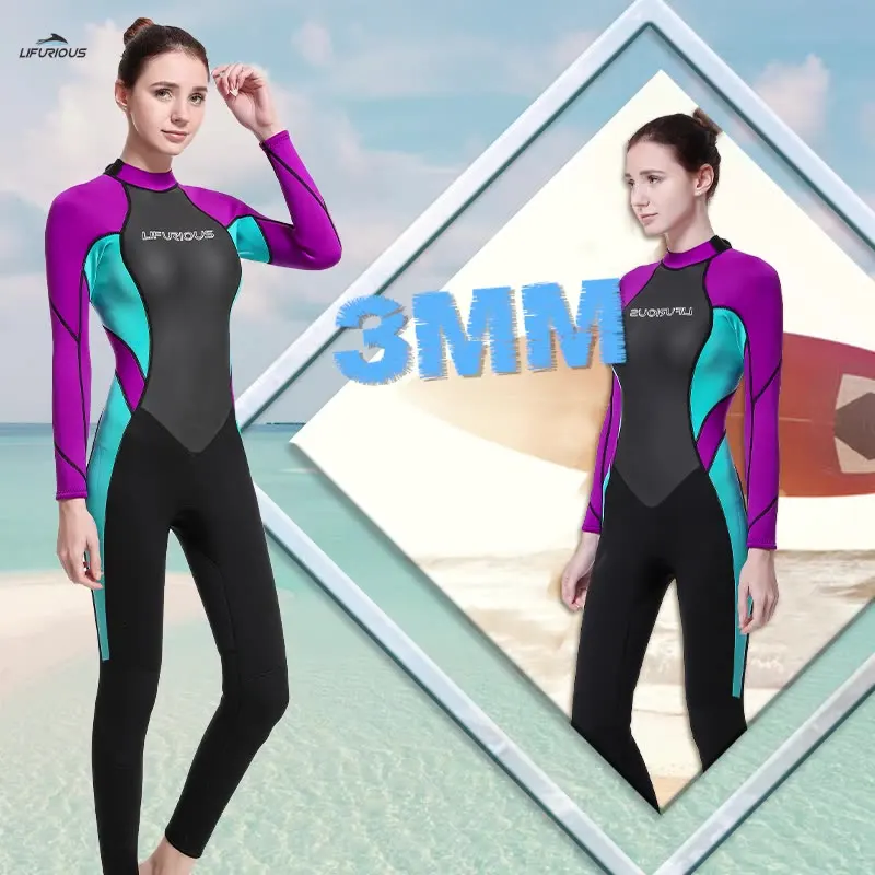 

3MM Neoprene Surfing Keep Warm Snorkeling Full Body Diving Suit For Women Scuba Spearfishing WetSuit Kayaking Swimming Equipment