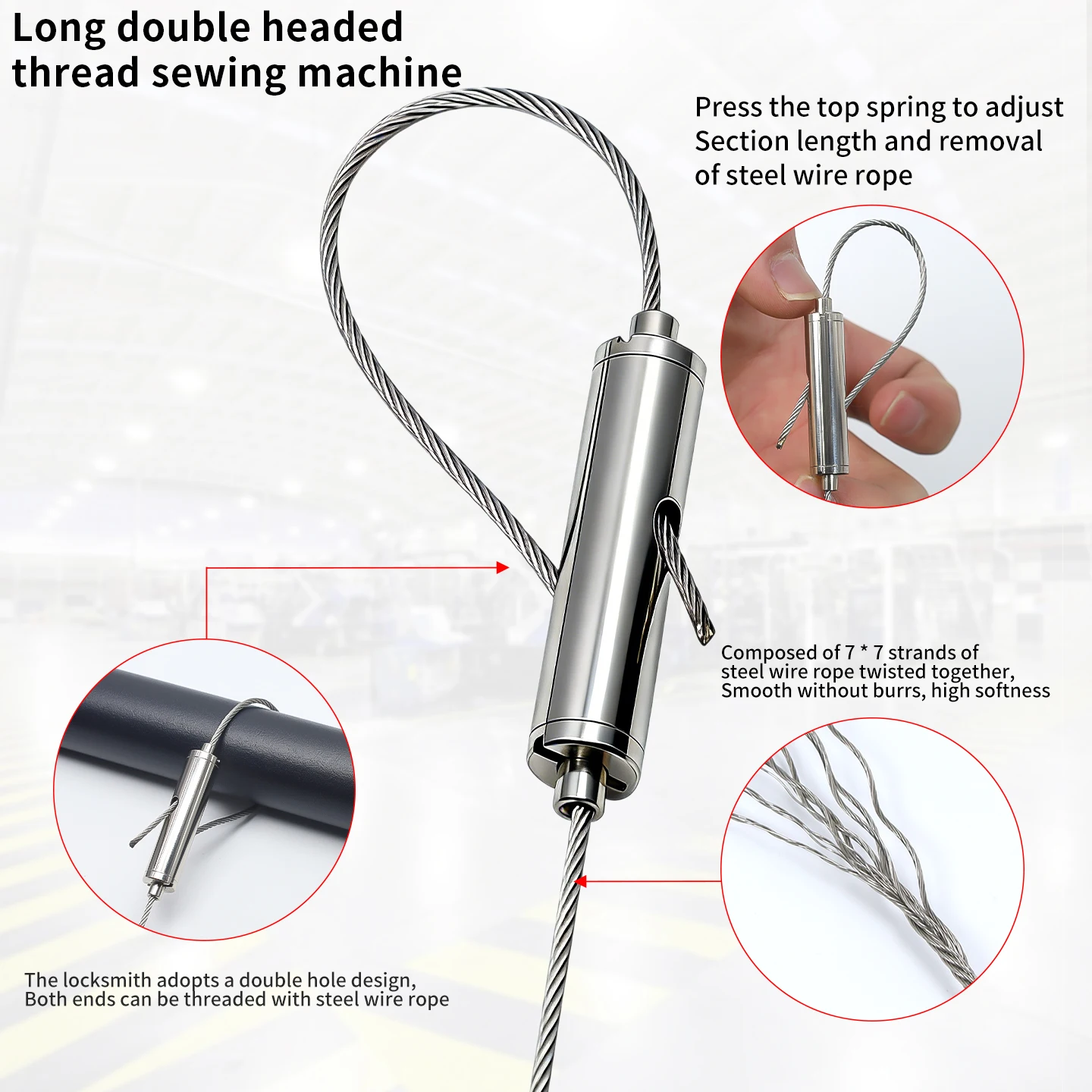 Picture 3: 1.5mm stainless steel suspension cable, adjustable cable, ceiling suspension with metal hook, load-bearing capacity up to 30kg