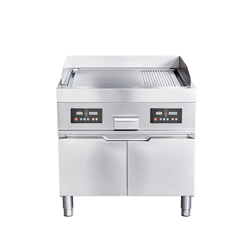 Electromagnetic Teppanyaki, Stainless Steel Commercial Electric Grilling Furnace, Western Kitchen Frying Stove C